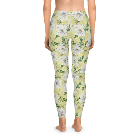 FLORAL LILIES YELLOW - Stretchy Leggings