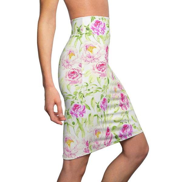 FLORAL PINKY LIME - Pencil Skirt