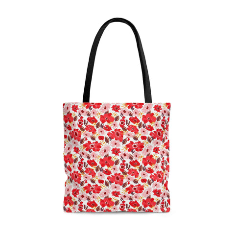 FLORAL RED FIELD - Tote Bag