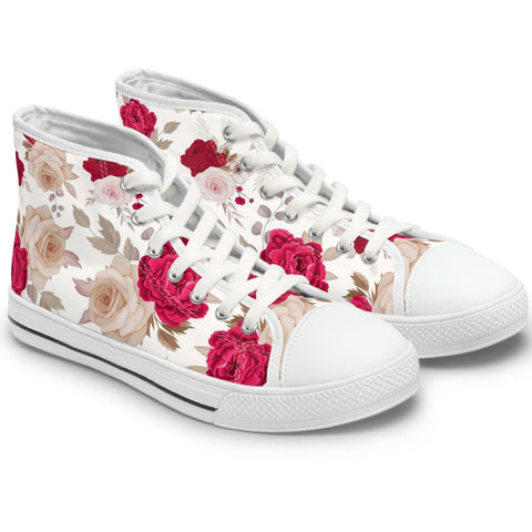 FLORAL SANDY ROSES - Women's High Top Sneakers