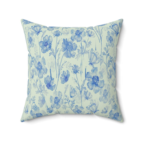 BLUE ANEMONE FLOWERS - Square Pillow