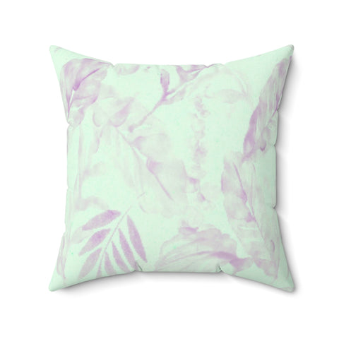 BLUE WATERCOLOR LEAVES - Square Pillow