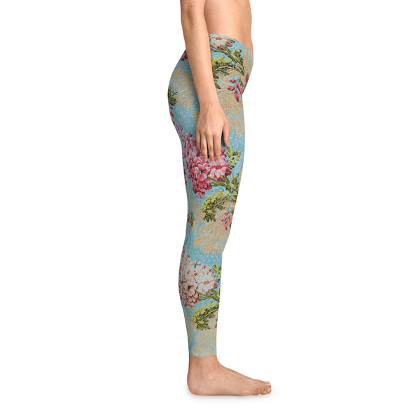 CHINTZY FLOWERS & PALE BLUE - Stretchy Leggings