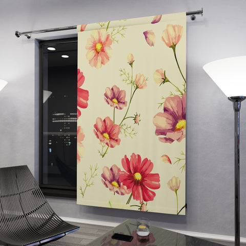 COSMOS FLOWERS - BLACKOUT Window Curtains