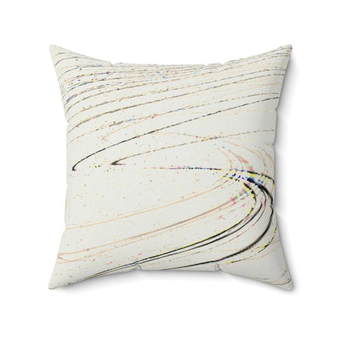 GLITCH SWIRL WHITE - Square Pillow
