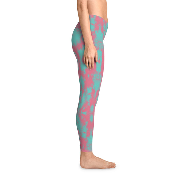 HAPPY RORSCHACH - TEAL & PINK - Stretchy Leggings