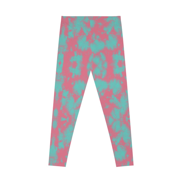 HAPPY RORSCHACH - TEAL & PINK - Stretchy Leggings