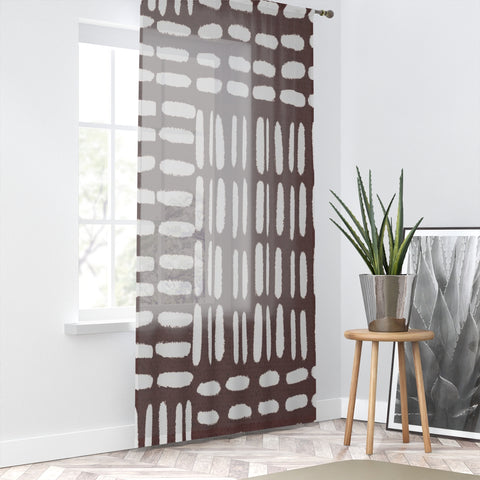 LINES & CHOCOLATE - SHEER Window Curtain
