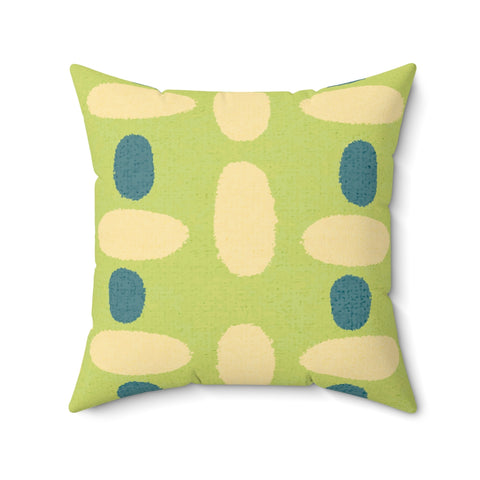 OVALS VINTAGE GREEN - Square Pillow