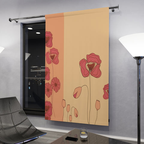 POPPIES SUNSET - BLACKOUT Window Curtains