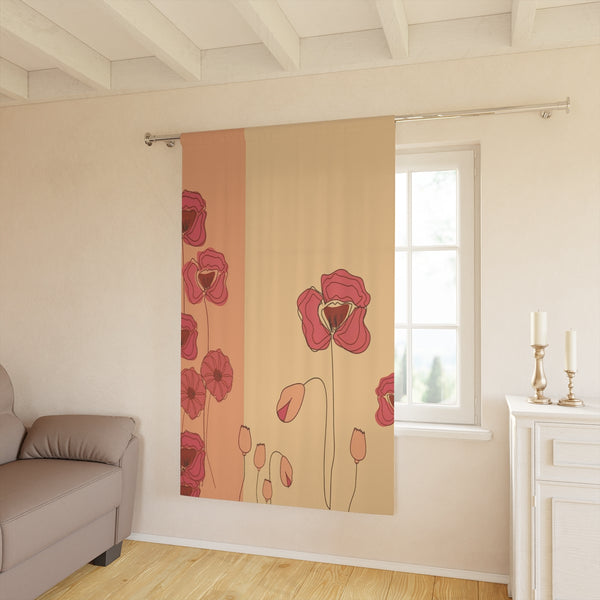 POPPIES SUNSET - BLACKOUT Window Curtains