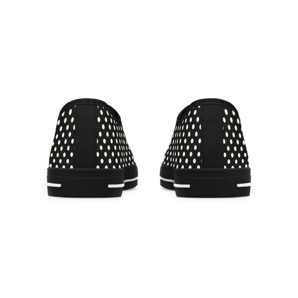 PRETTY POLKA BLACK & WHITE - Women's Low Top Sneakers Black Sole