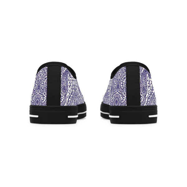 PURPLE ELE - Women's Low Top Sneakers Black Sole