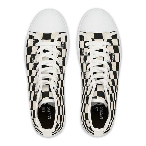 RACER CHECK - Women's High Top Sneakers White Sole