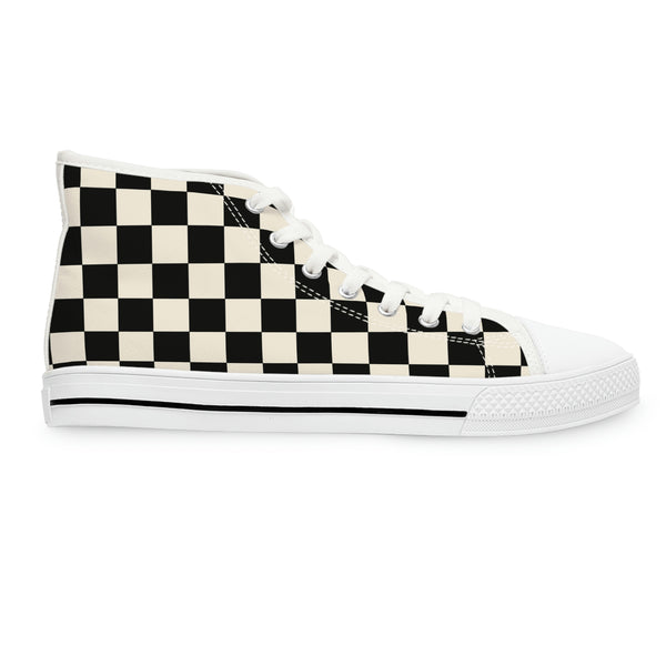 RACER CHECK - Women's High Top Sneakers White Sole