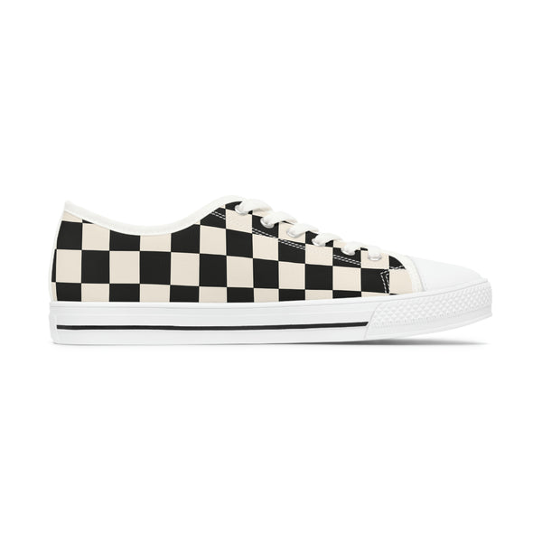RACER CHECK - Women's Low Top Sneakers White Sole