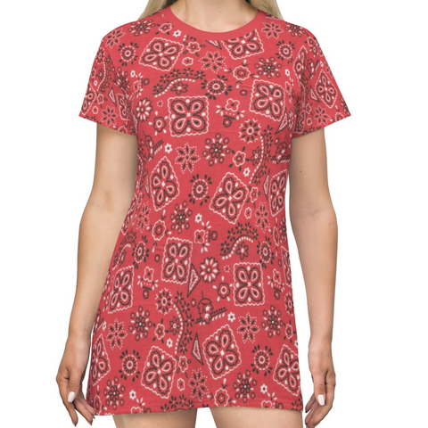 RED BANDANA - T-Shirt Dress FRONT