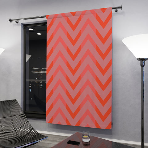 RED CHEVRONS - BLACKOUT Window Curtain