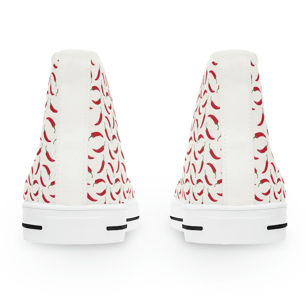 RED HOT CHILI - Women's High Top Sneakers White Sole