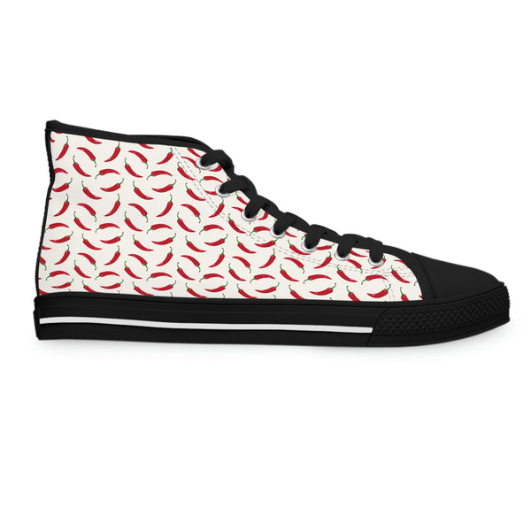 RED HOT CHILI - Women's High Top Sneakers Black Sole