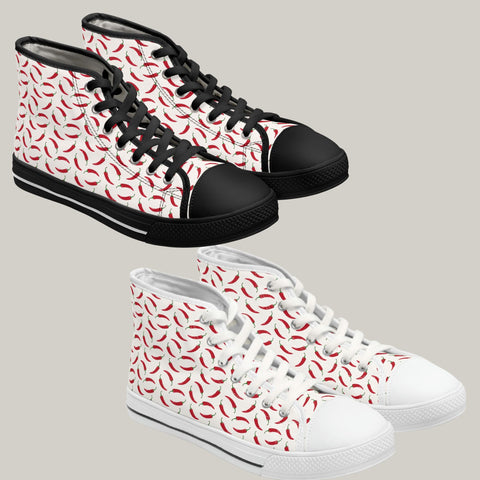 RED HOT CHILI - Women's High Top Sneakers Black and White Soles