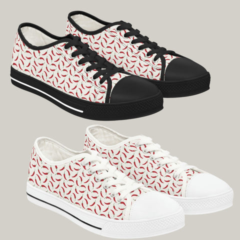 RED HOT CHILI - Women's Low Top Sneakers Black and White Sole