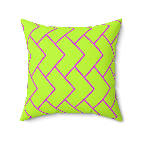 YELLOW & PINK CHEVRONS - Square Pillow