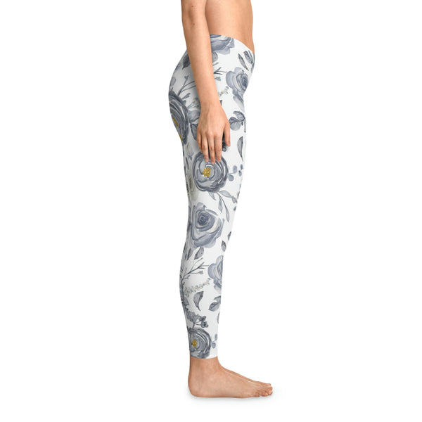 FLORAL GRAY PEONIES - Stretchy Leggings