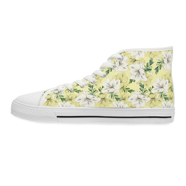 FLORAL LILIES YELLOW - Women's High Top Sneakers