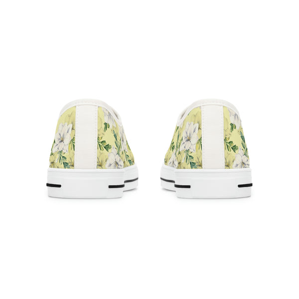 FLORAL LILIES YELLOW - Women's Low Top Sneakers