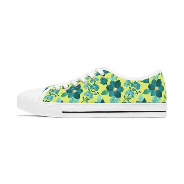 FLORAL LIME TEAL - Women's Low Top Sneakers