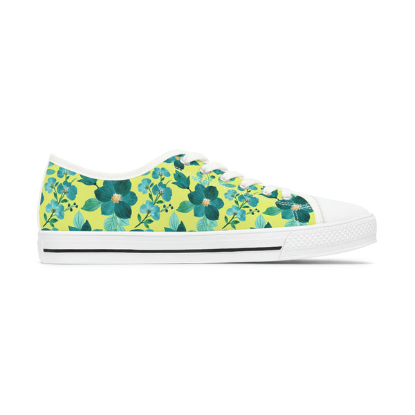 FLORAL LIME TEAL - Women's Low Top Sneakers