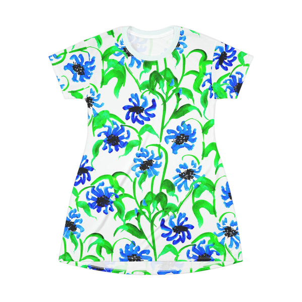 FLORAL NAIF BLUE - T-Shirt Dress