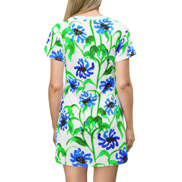 FLORAL NAIF BLUE - T-Shirt Dress
