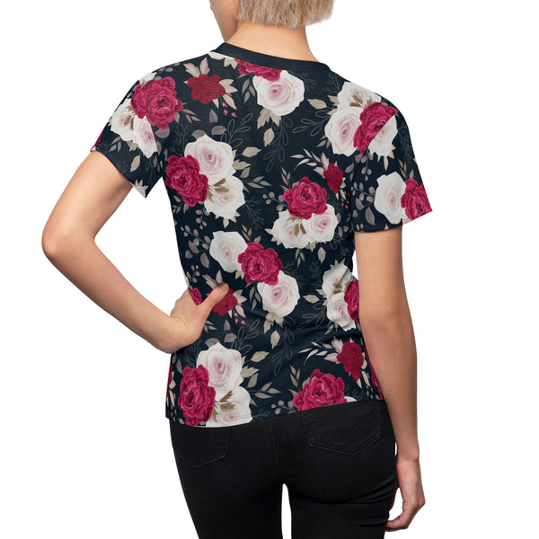 FLORAL RED CREAM ROSES - Tee