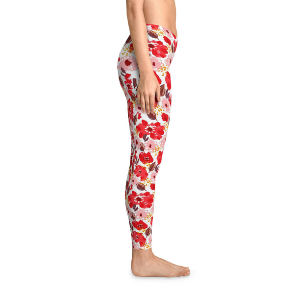 FLORAL RED FIELD - Stretchy Leggings