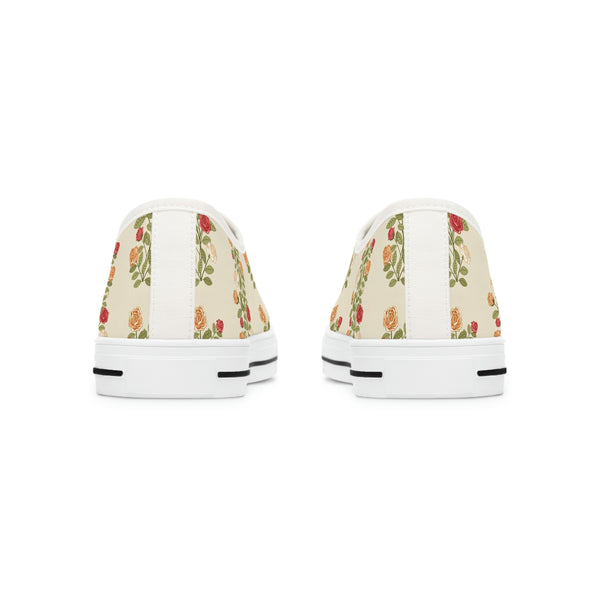 FLORAL ROSE BUSHES - Women's Low Top Sneakers