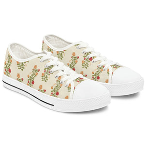 FLORAL ROSE BUSHES - Women's Low Top Sneakers