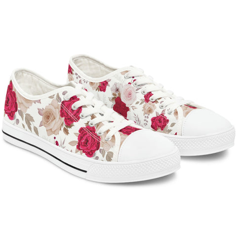 FLORAL SANDY ROSES - Women's Low Top Sneakers