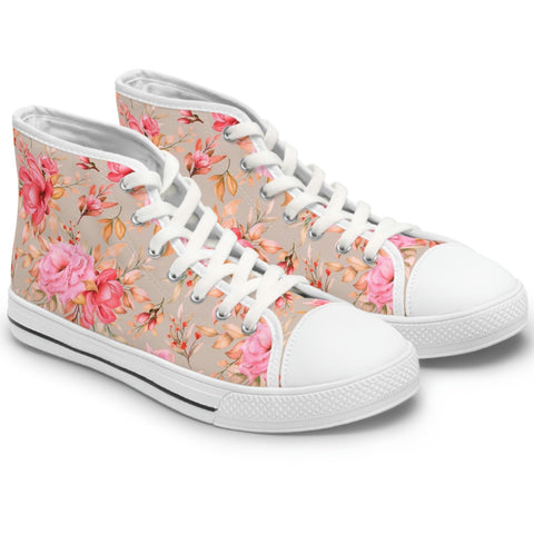 FLORAL SANGRIA - Women's High Top Sneakers