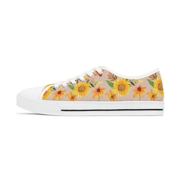 FLORAL SUNFLOWERS - Women's Low Top Sneakers