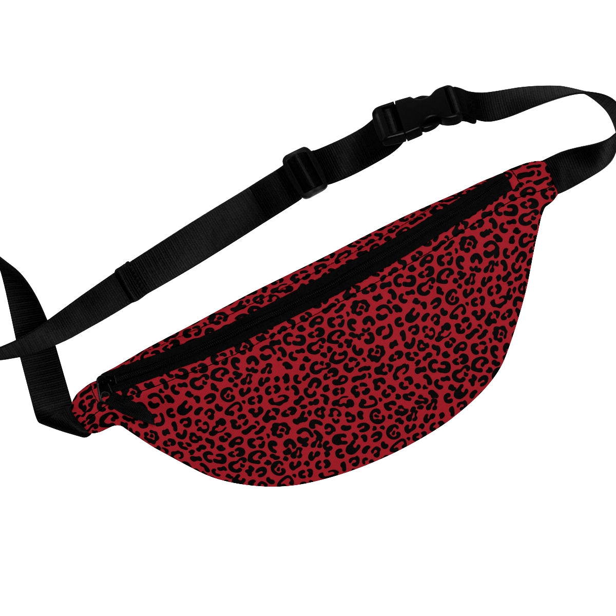 Leopard Print Black & Red - Fanny Pack