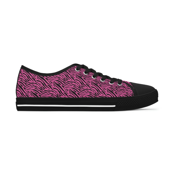 ZEBRA BLACK & HOT PINK - Women's Low Top Sneakers