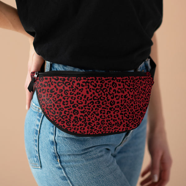 Leopard Print Black & Red - Fanny Pack