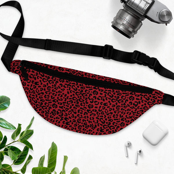 Leopard Print Black & Red - Fanny Pack