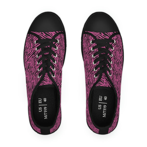 ZEBRA BLACK & HOT PINK - Women's Low Top Sneakers