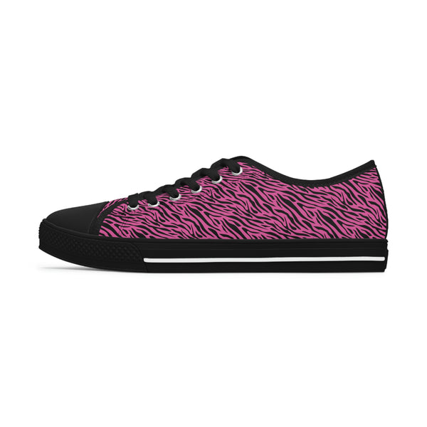 ZEBRA BLACK & HOT PINK - Women's Low Top Sneakers