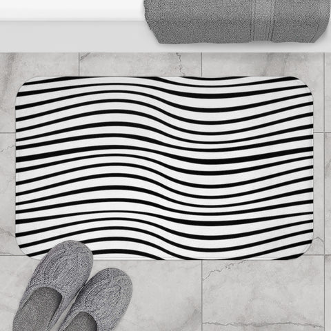 WAVES BLACK AND WHITE - BATH MAT