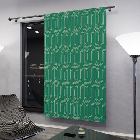 ART DECO GREEN - BLACKOUT Window Curtain