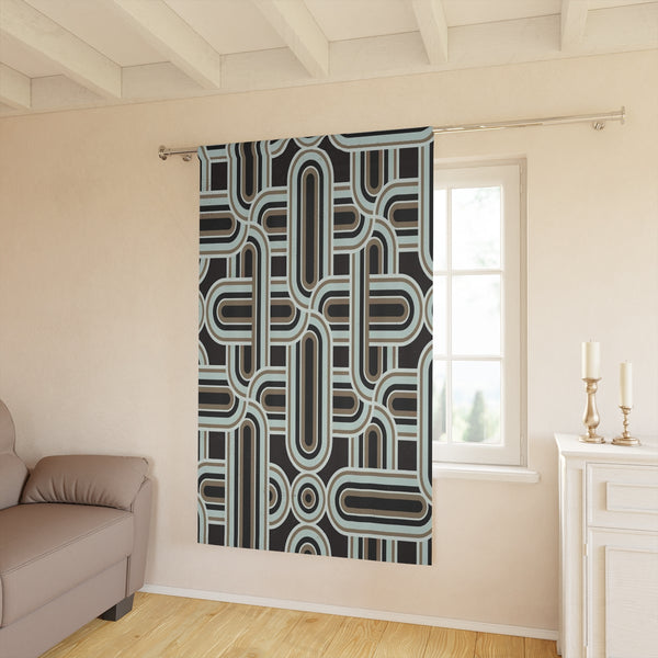 ART DECO PALE BLUE - BLACKOUT Window Curtain